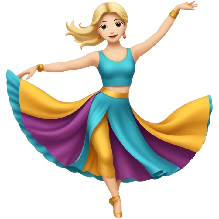 Emoji estilo ilustración de una mujer practicando danza aérea en tela, sus manos en la tela de seda, expresión feliz, estilo emoji moderno, colores suaves, fondo simple emoji