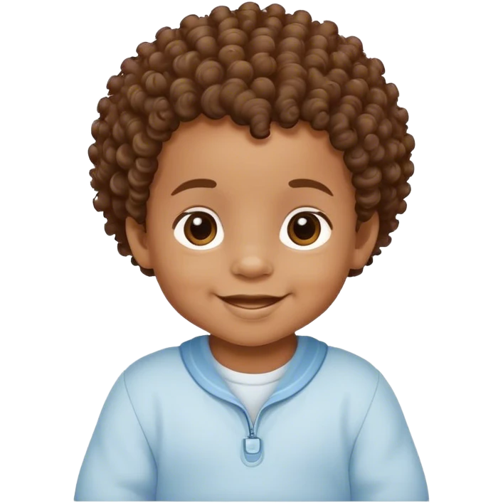 an african american baby boy with curly hair and a sweet smile emoji