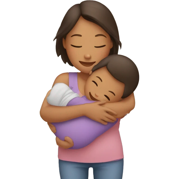 mom baby hug emoji