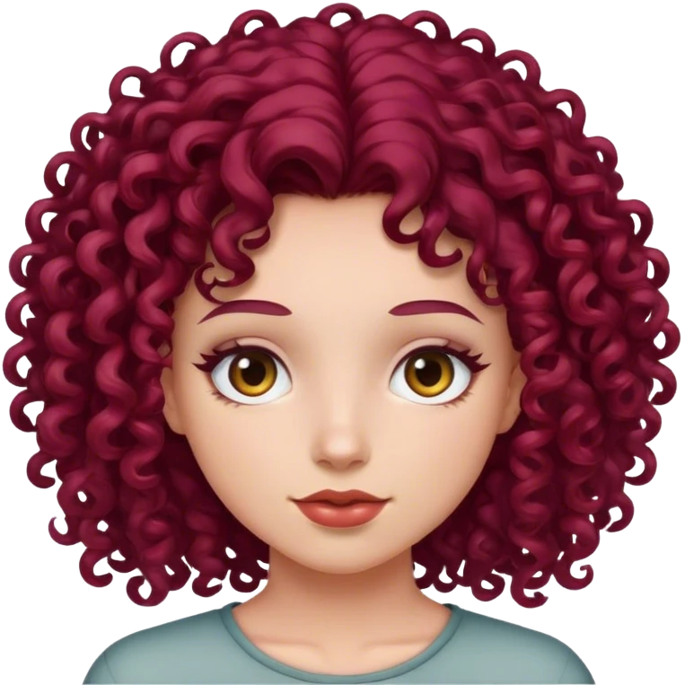 Burgundy curly hair  emoji