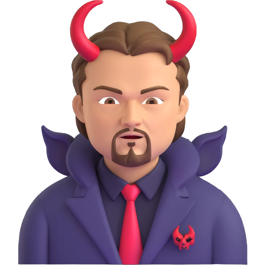 Leonardo DiCaprio with devil horns and demonic features emoji