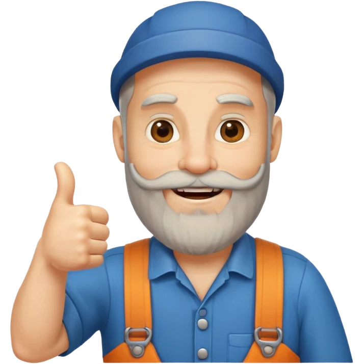 happy boomer giving a thumbs up and the boomer should have a beard emoji