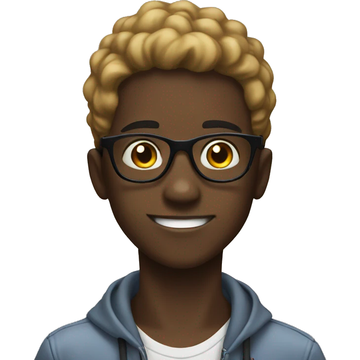 Black Boy who loves Pokémon with glasses  emoji