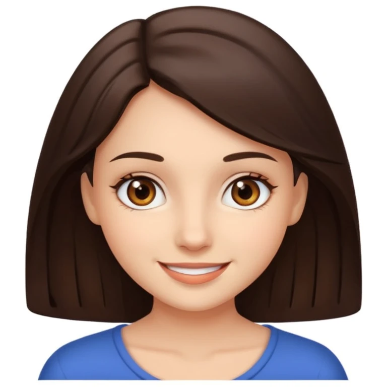 beautiful brunette girl with brown eyes  emoji