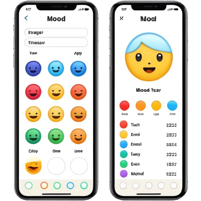 Mood tracker app emoji