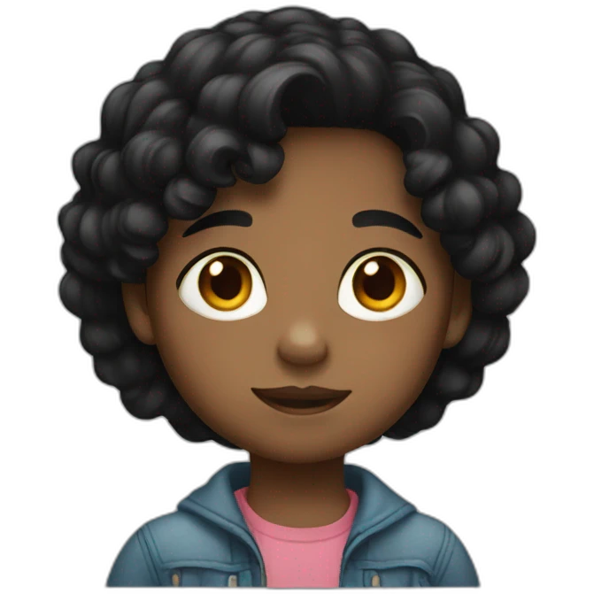 Black haired child emoji