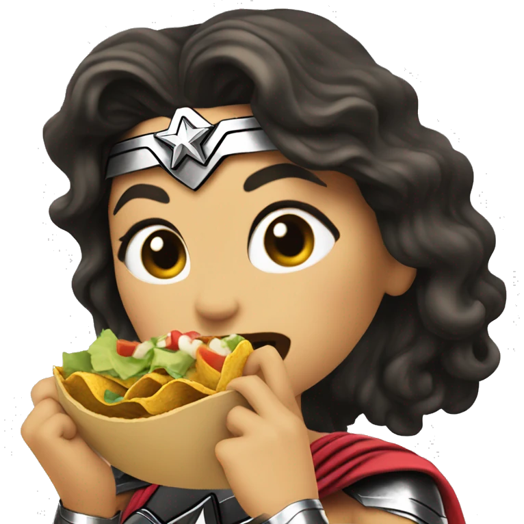 Wonder Woman eating taco emoji