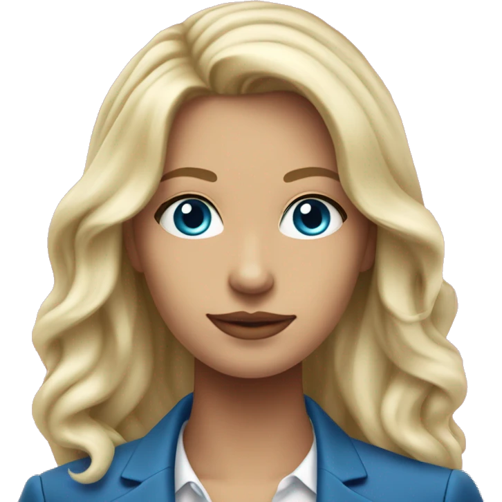 a 25 years old business woman in finance with long curled platinum blonde hair wearing hot pink blazer. she is white and has blue eyes emoji