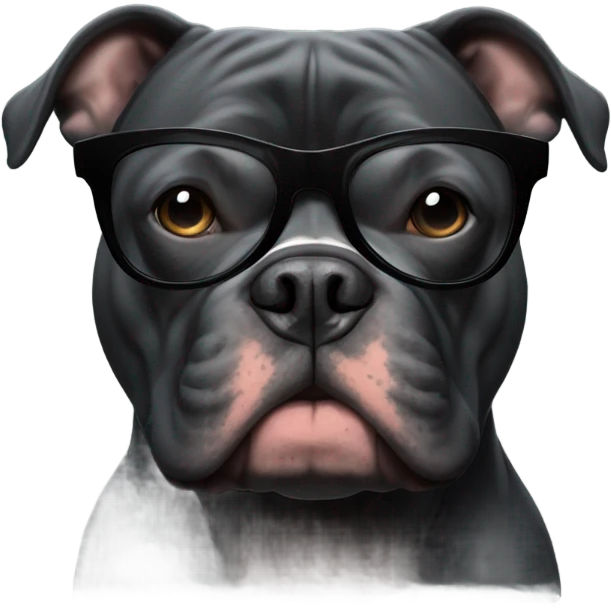99% Black American Bully with tinted glasses emoji