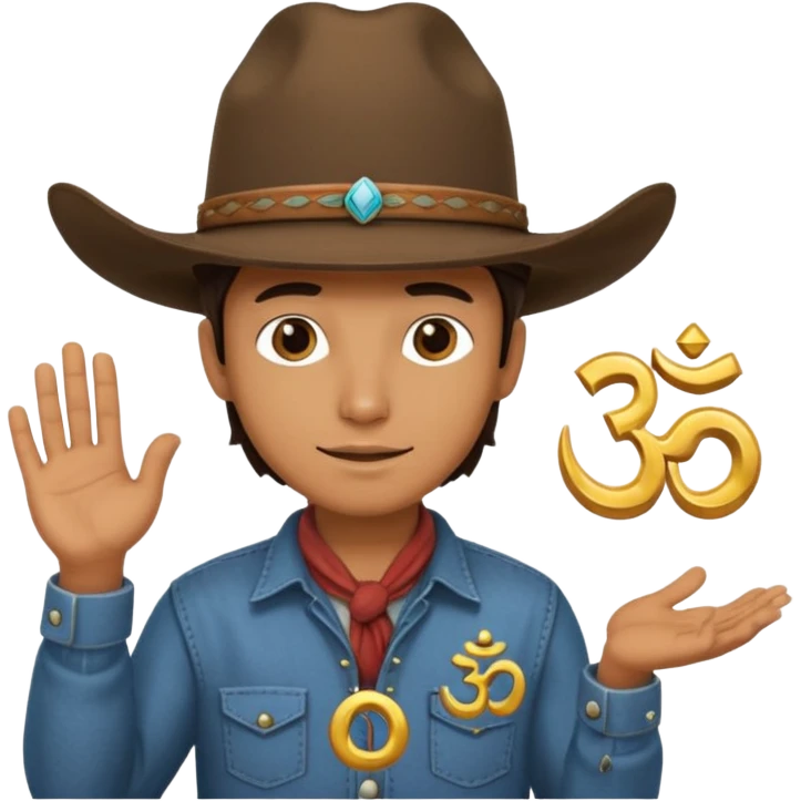 Cowboy with om sign  emoji
