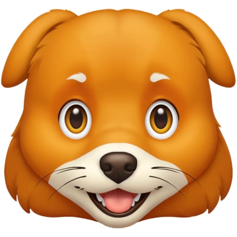 Orange dog with yellow mouth emoji
