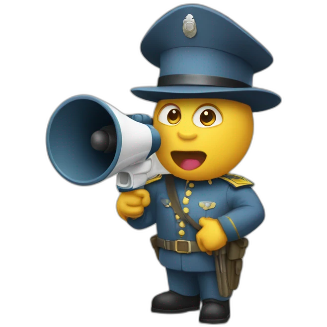 country guard with a megaphone emoji