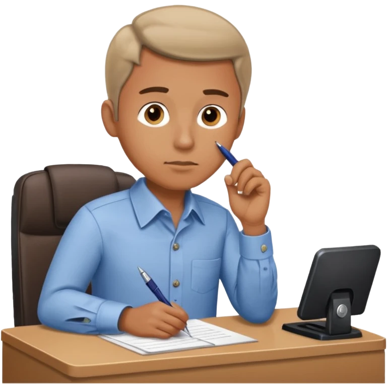 man thinking in receptionist form emoji
