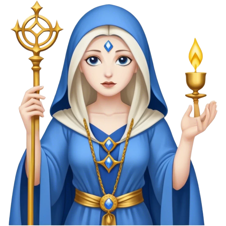 Tarot Card with a high priestess on it emoji