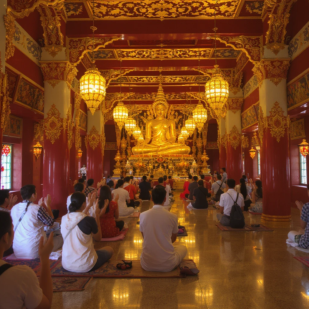 people praying in a Buddhist temple emoji