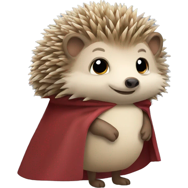 Hedgehog wearing a cape  emoji
