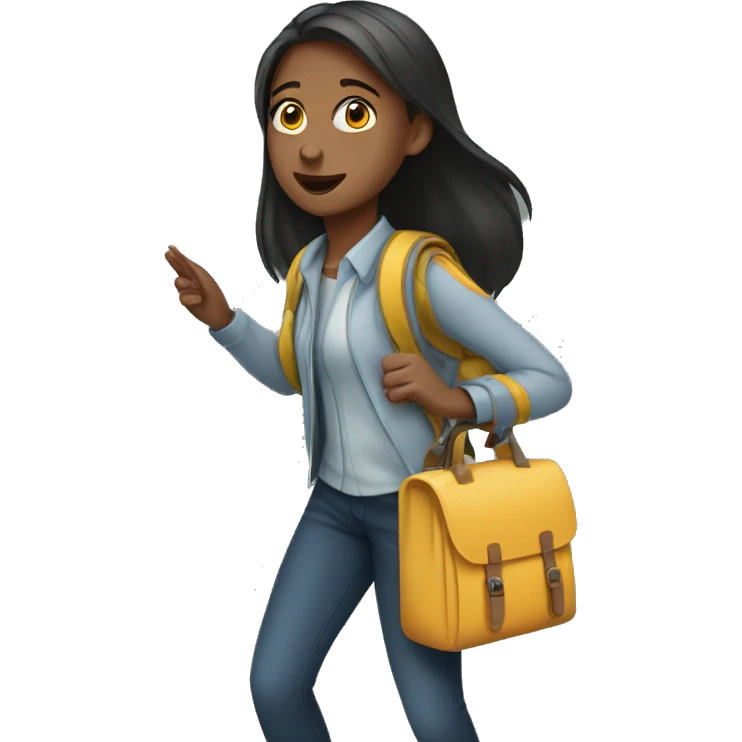 A girl getting out of school  emoji