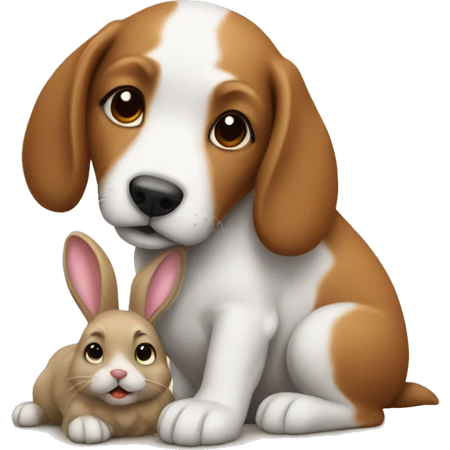 Dog with a bunny emoji