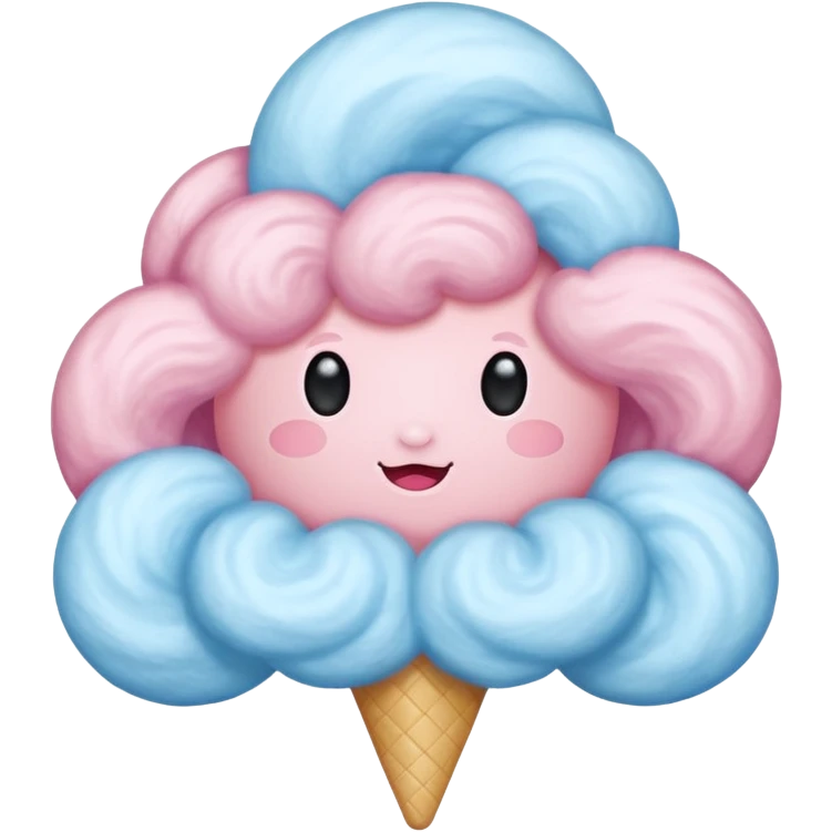 Cotton Candy, Blue Cloud Cotton Candy – light blue puff, oversized and airy. emoji