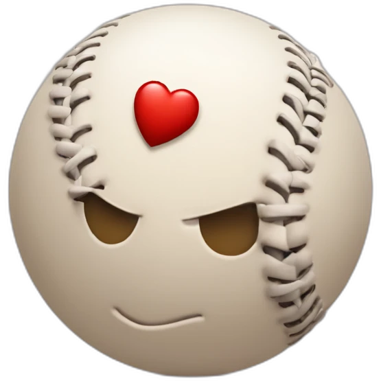 BALLE DE BASE BALL enforme de coeur emoji