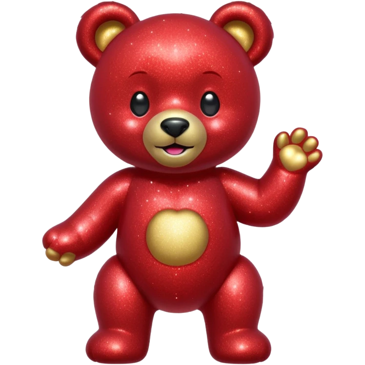 red glitter bear Happy  emoji