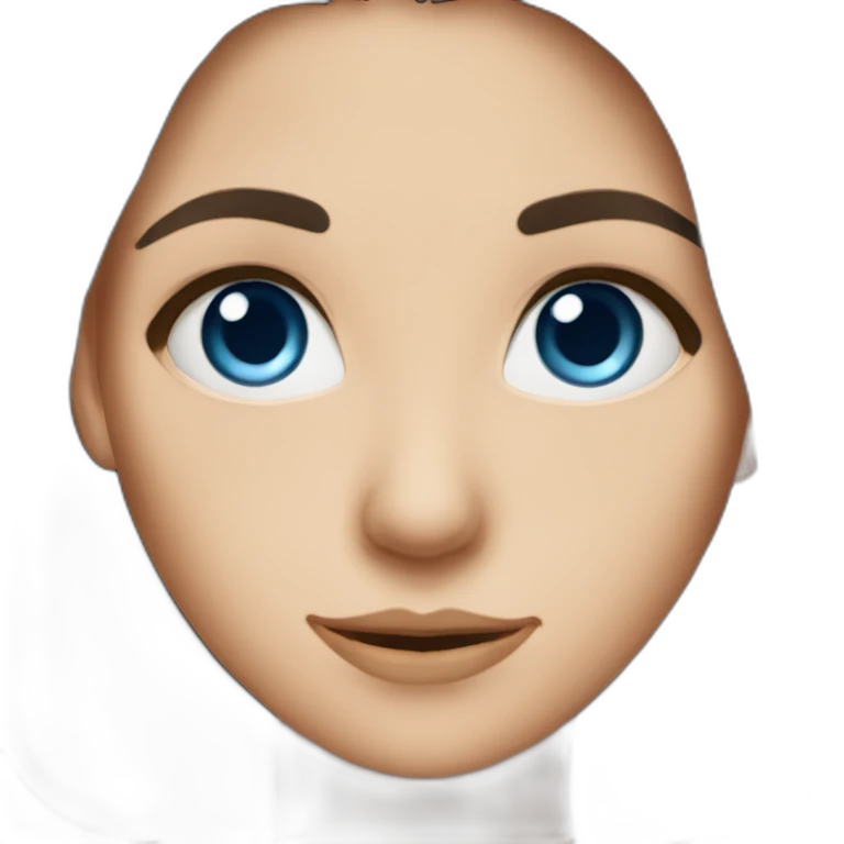 Olga Brunette with long hair and blue eyes emoji