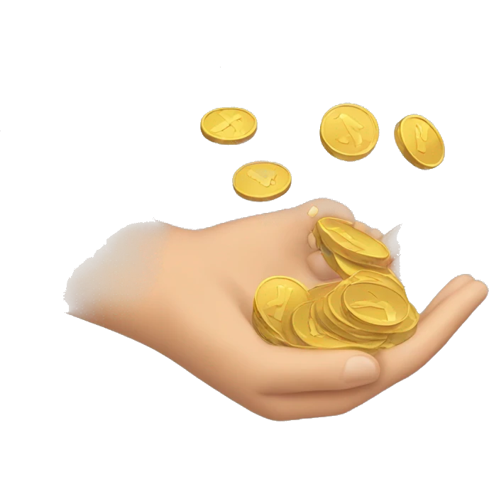 hand dropping coins emoji
