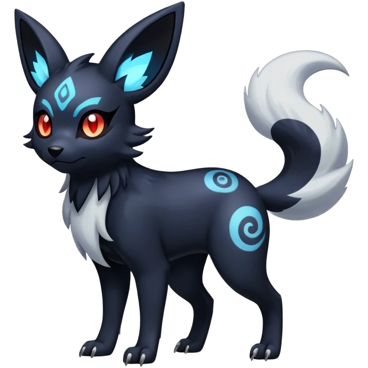 Absol-Umbreon-Zorua-Fakémon-hybrid-creature (full body)  emoji