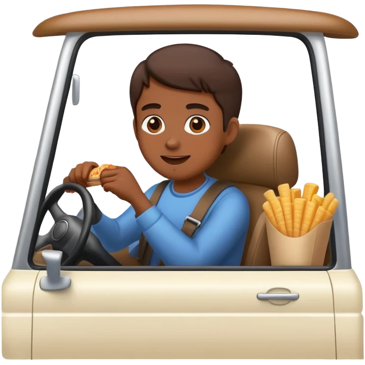 Driving and eating  emoji