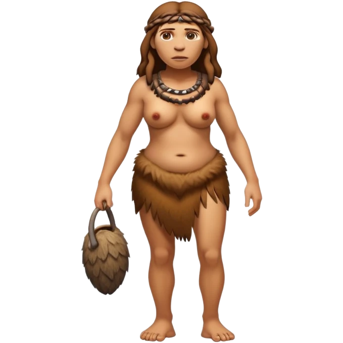 fullbody neanderthal woman buxom figure emoji