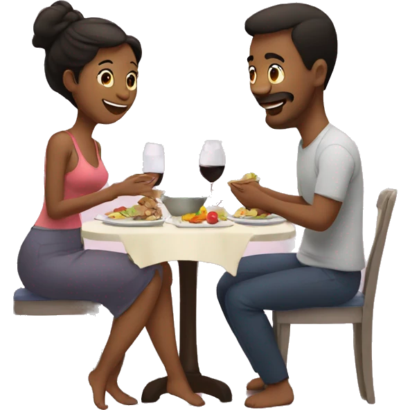 Two Parents have a dinner with their baby  emoji