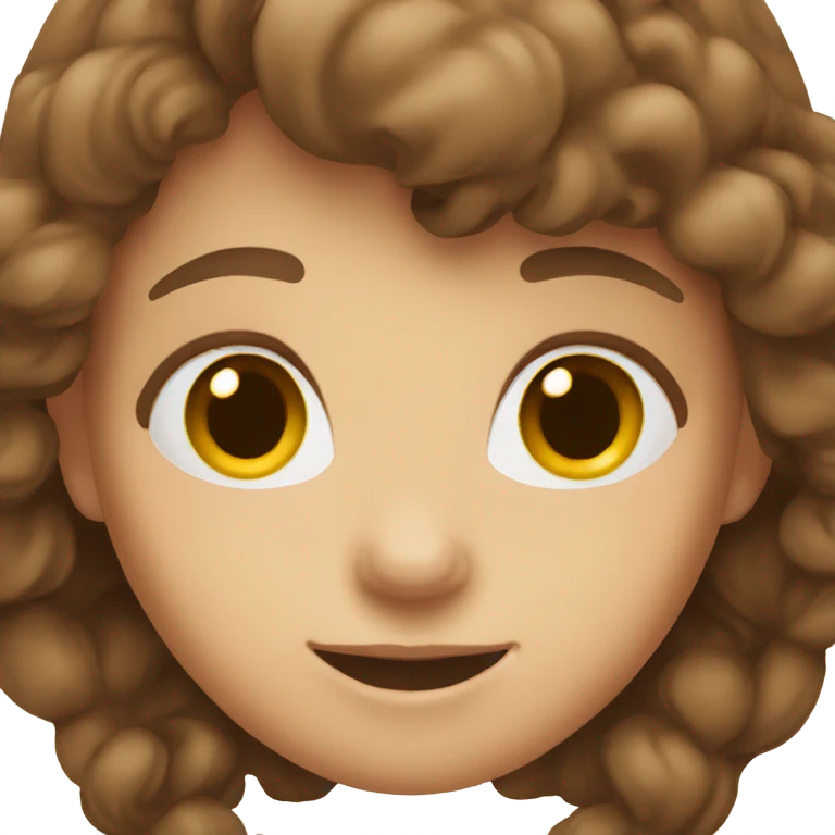 smiling girl with brown hair emoji
