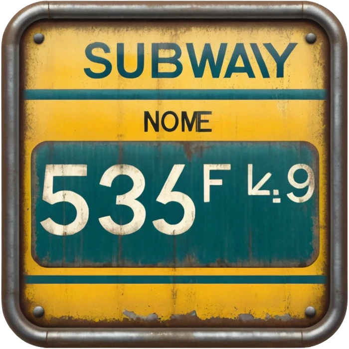 Platform NO.5 board , Subway Sign. emoji