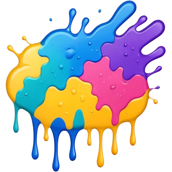Make a painting which is splattered paint emoji