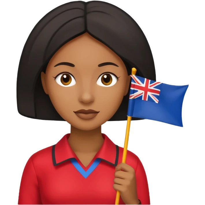 flat Flag holder black woman emoji