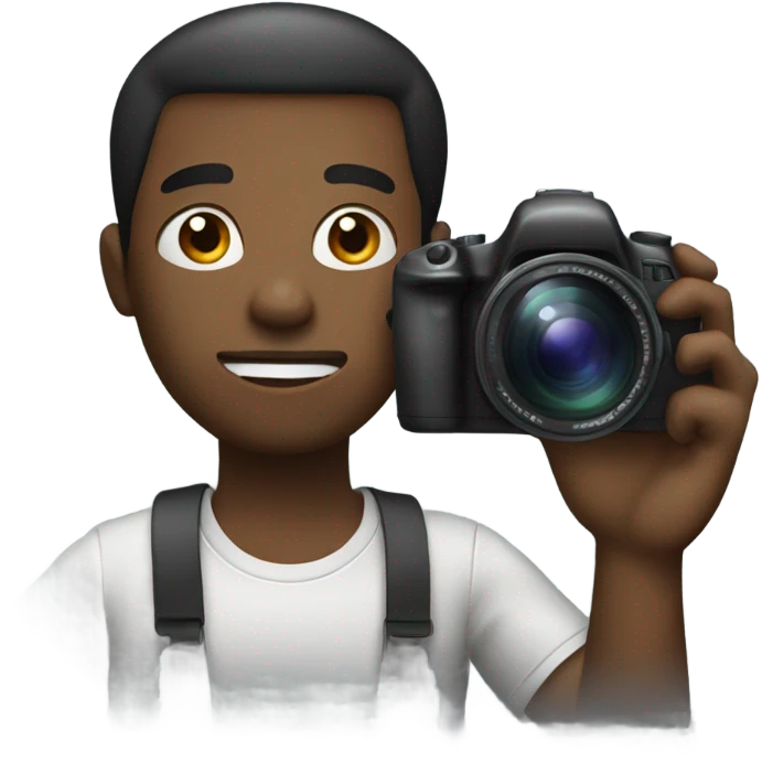 Black guy with a camera  emoji