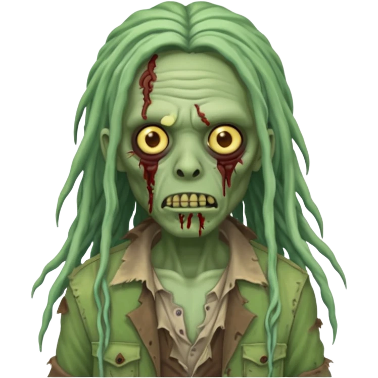 The zombie emoji with long locs emoji