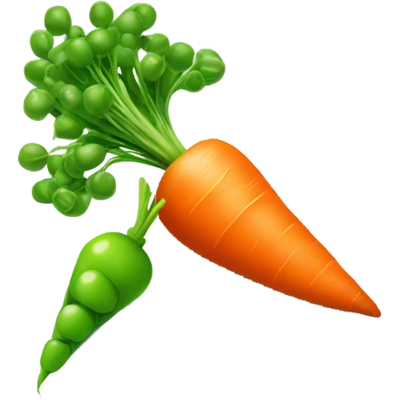 A carrot and pea emoji