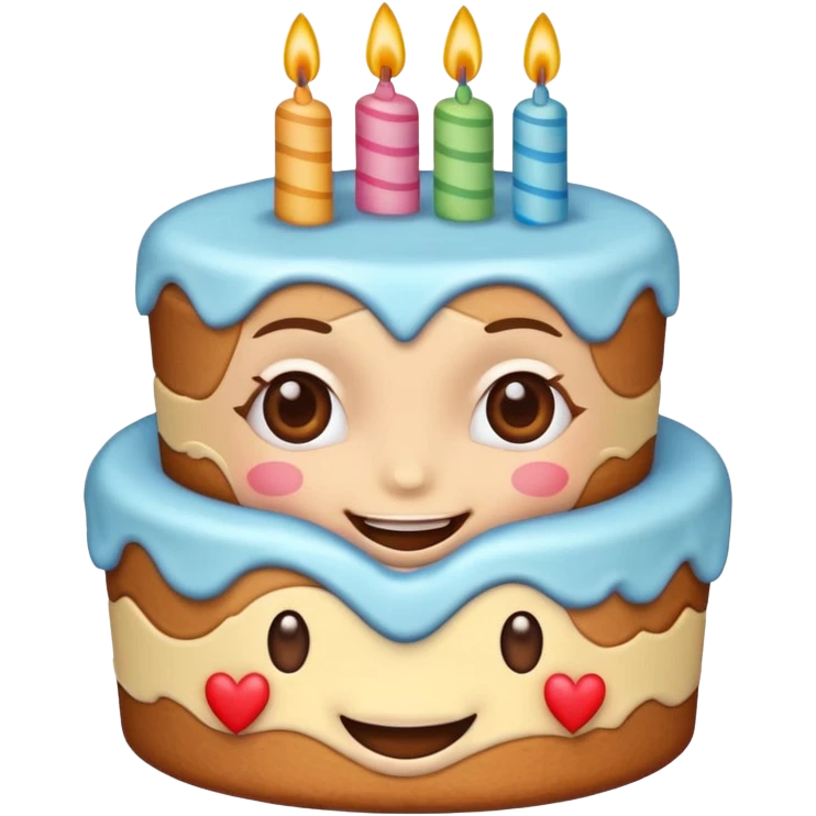 smiling face with heart eyes and birthday cake emoji