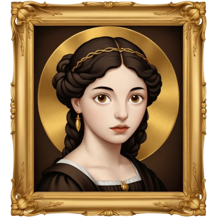 Caravaggio Woman painting in a gold frame emoji