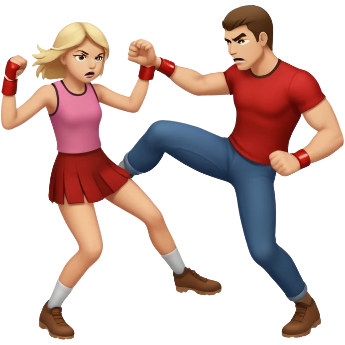 Guy kicking a girl  emoji