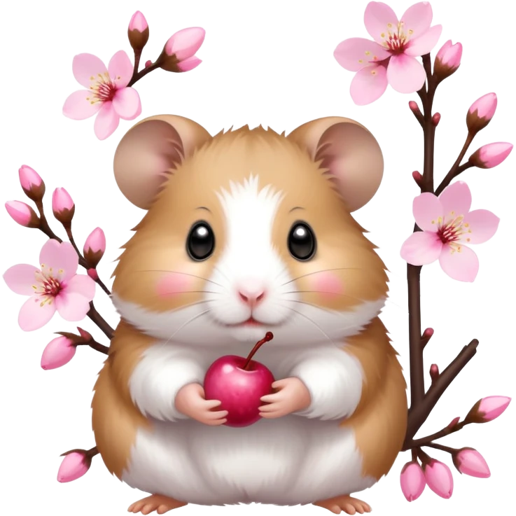 Hamster with cherry blossom emoji