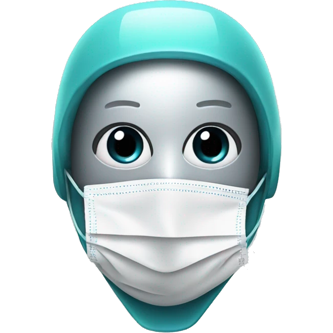 Robot assistant with surgical mask emoji
