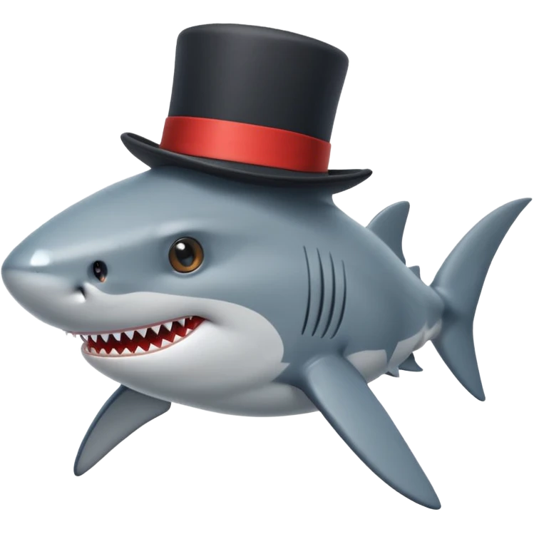 Shark with a top hat emoji