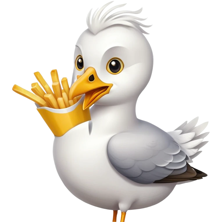 Seagull eating fries  emoji