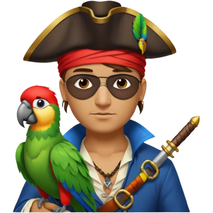 pirate and parrot emoji