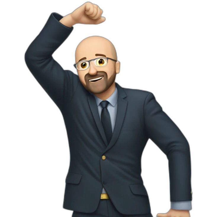 Charles Michel dabbing emoji