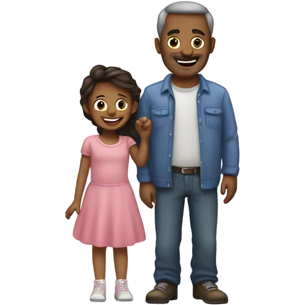Father with her 2 daughters  emoji