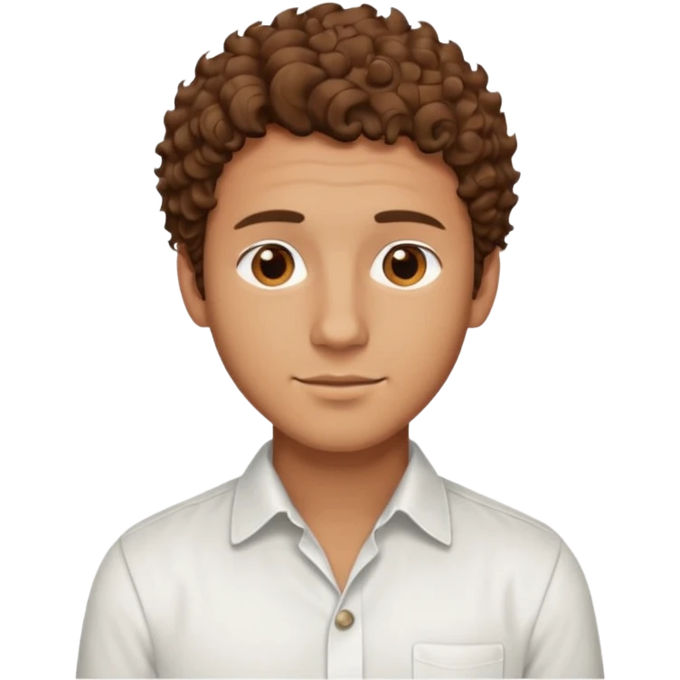 Handsome cute Man with tan skin and  brown eyes and  short brown curly wavy hair emoji