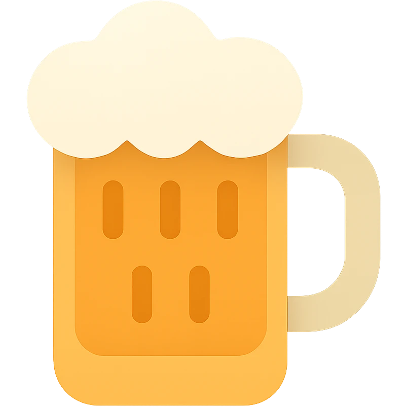 beer mug icon, flat color style, clean and modern, minimal shading emoji